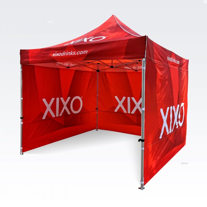Reclame-vouwtent met sublimatiedruk over het hele dak en alle wanden